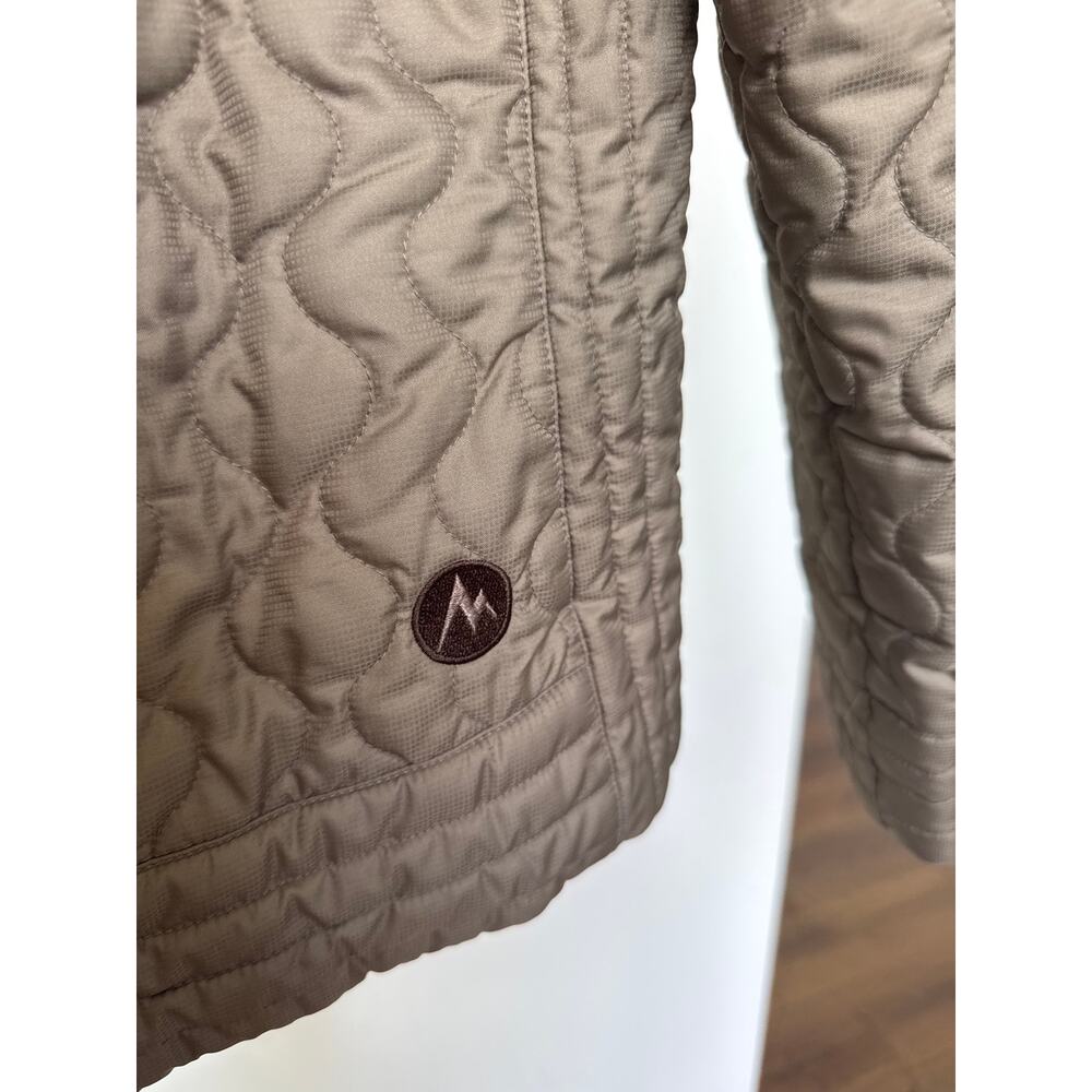 Marmot St. Moritz Quilted Jacket Faux Fur Collar Insulated Brown Womens Medium - Picture 6 of 9